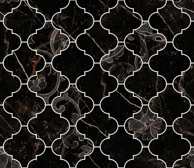 262622 MOSAICO ARABESCATO NERO AMASANTA 35x35