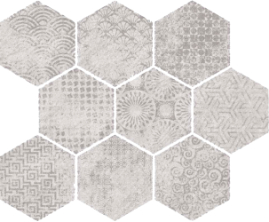 40GI Mosaico Raw-SP Blanco 33x27