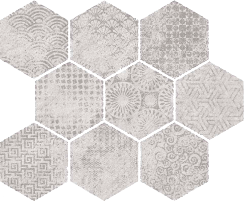 40GI Mosaico Raw-SP Blanco 33x27