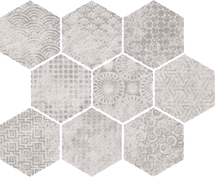 40GI Mosaico Raw-SP Blanco 33x27