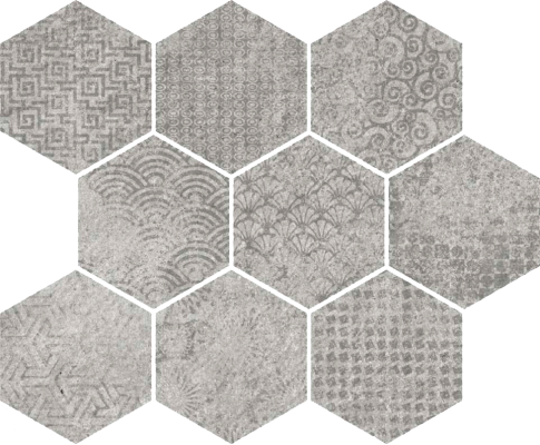 40GK Mosaico Raw-SP Gris 33x27