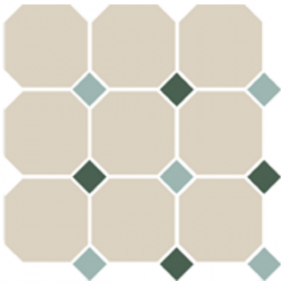 4416 OCT13+18-A White OCTAGON 16/Turquoise 13 + Green 18 Dots (лист 30х30 9 штук+вставки)