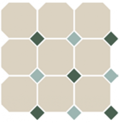 4416 OCT18+13-B White OCTAGON 16/Green 18 + Turquoise 13 Dots (лист 30х30 9 штук+вставки)
