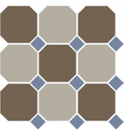 4429+01 OCT11-B Coffe Brown 29 Beige 01 OCTAGON/Blue Cobalt 11 Dots (лист 30х30 9 штук+вставки)