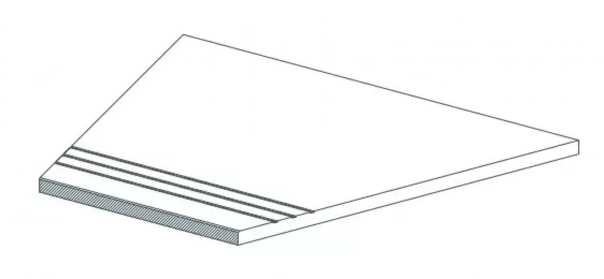 620040000133 Ступени Rinascente Grey Gradino Lineare Angolo Dx LASTRA 20mm 30x60