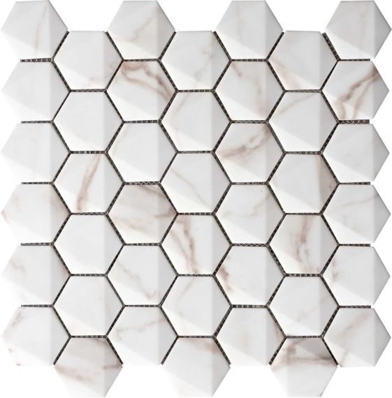 69HE-CA Hexagonal Calacata 34.6x30