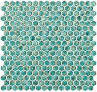 6DHT Dwell Turquoise Hexagon Gold 30x30