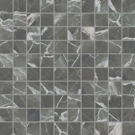 756686 Мозаика Stones 2.0 Calacatta Black Glossy Mosaico 3x3 30x30