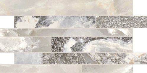 767772 Мозаика Onyx&More White Blend Glossy Modulo Listello SF 30x60