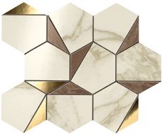9EHB Marvel Gold Hex Brown-Calacatta 25.1x29