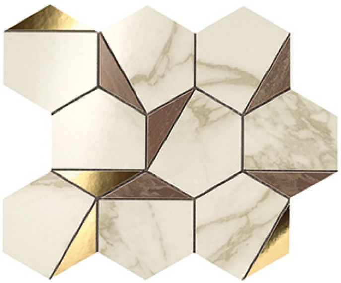 9EHB Marvel Gold Hex Brown-Calacatta 25.1x29