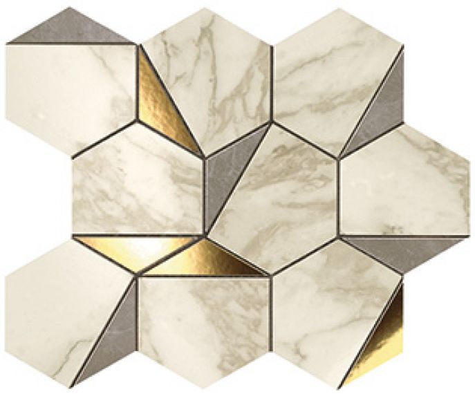 9EHG Marvel Gold Hex Gris-Calacatta 25.1x29