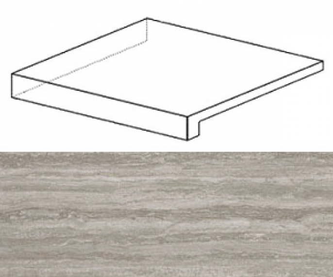 ADXX Marvel Travertino Silver Scalino Angolare SX 33x33