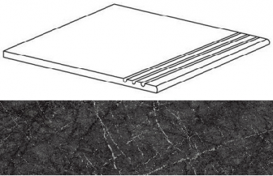 AO63 Marvel Grigio Intenso Gradino Lapp 37,5x75