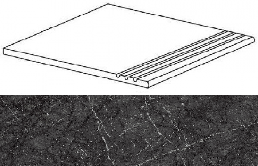 AO63 Marvel Grigio Intenso Gradino Lapp 37,5x75