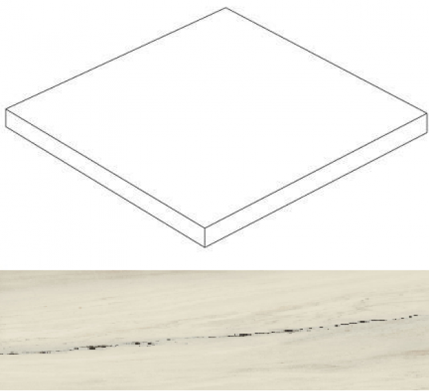 AO95 Marvel Bianco Fantastico Scalino Ang. SX 37,5x37,5