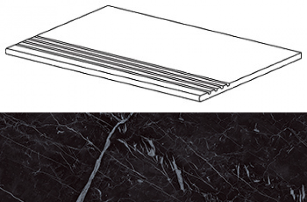 ATD2 Marvel Nero Marquina Gradino 30x60