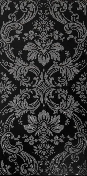 Architecture Damask Black+Silver Naturale 30x60