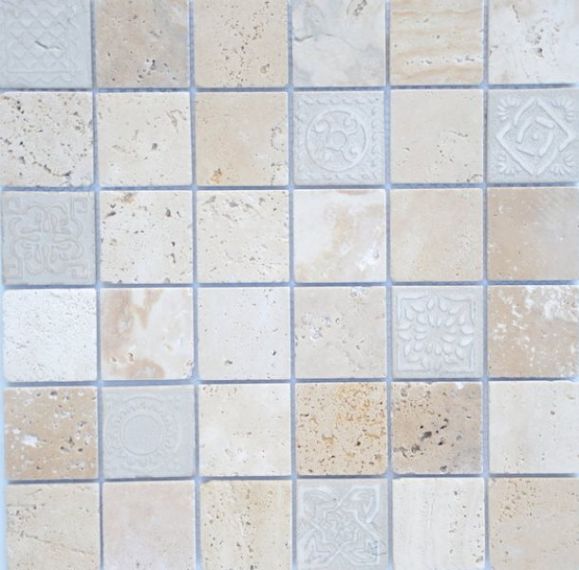 Art Travertino beige MAT 48x48x8 300x300x8