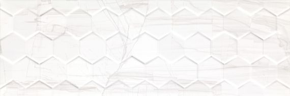 Brennero White Hexagon Rett 25x75