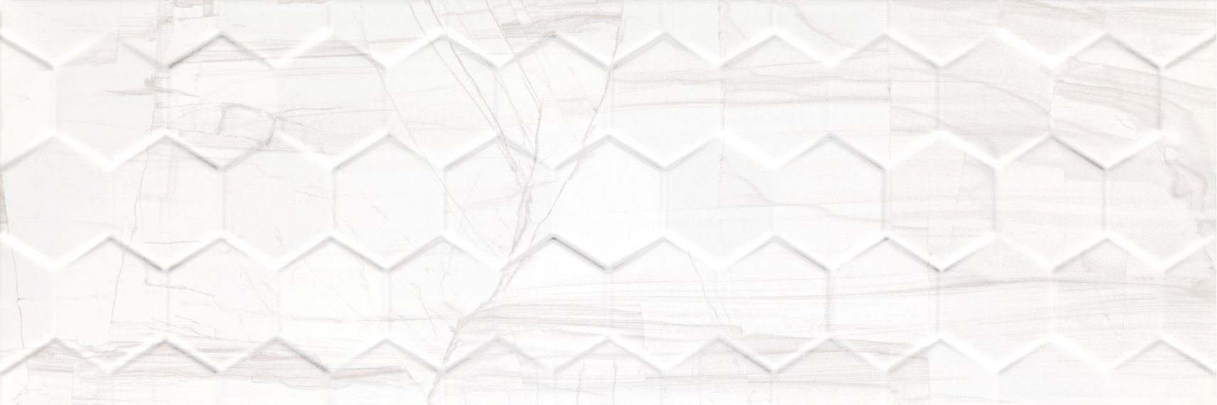 Brennero White Hexagon Rett 25x75