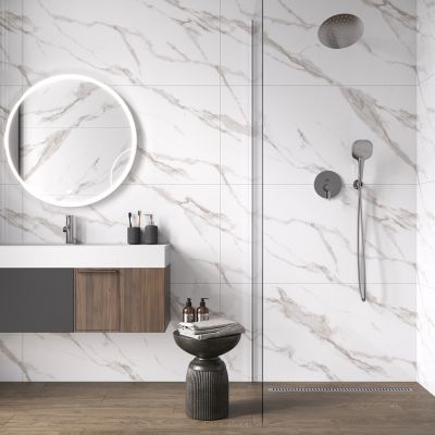 Calacatta Sharp Silver Белый Матовый 80х80