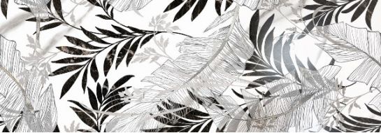 Carrara Leaves Black 31.6x90