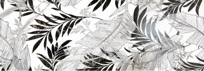 Carrara Leaves Black 31.6x90