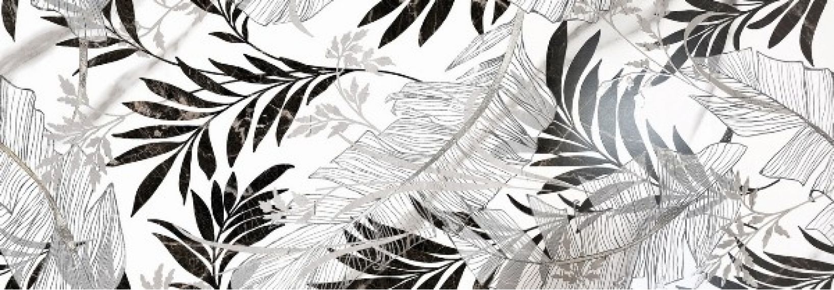 Carrara Leaves Black 31.6x90