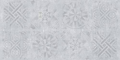 Cemento декор светло-серый структурный Rett 120x60