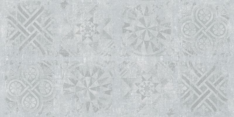 Cemento декор светло-серый структурный Rett 120x60