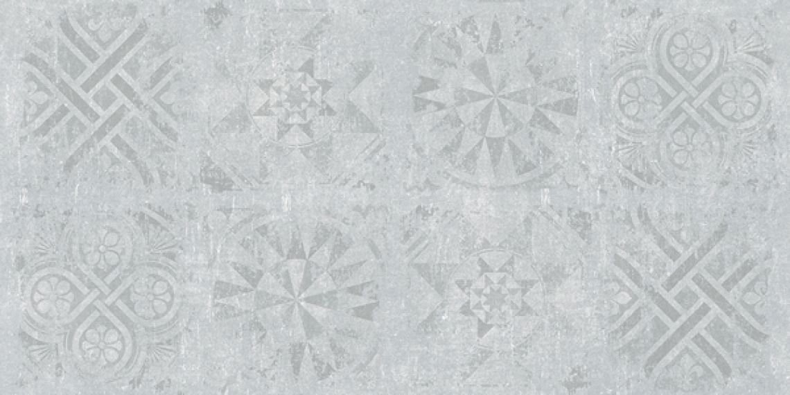 Cemento декор светло-серый структурный Rett 120x60