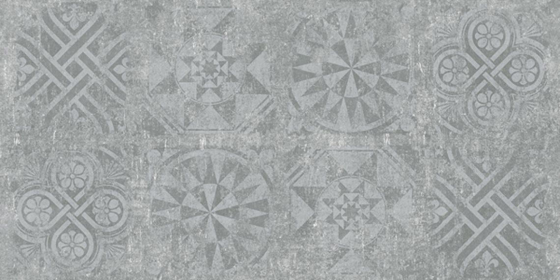 Cemento декор серый структурный Rett 120x60