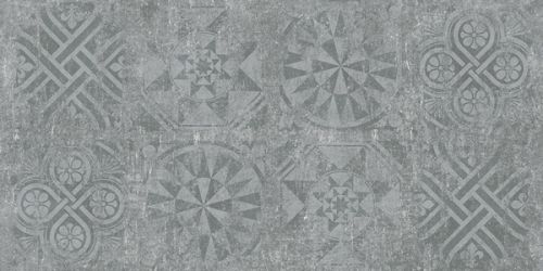 Cemento декор темно-серый структурный Rett 120x60