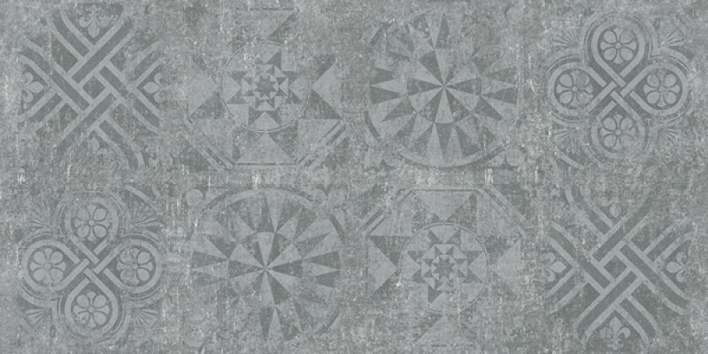 Cemento декор темно-серый структурный Rett 120x60