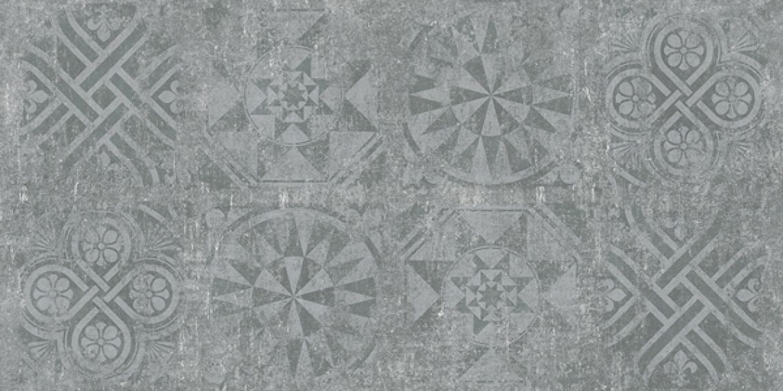 Cemento декор темно-серый структурный Rett 120x60