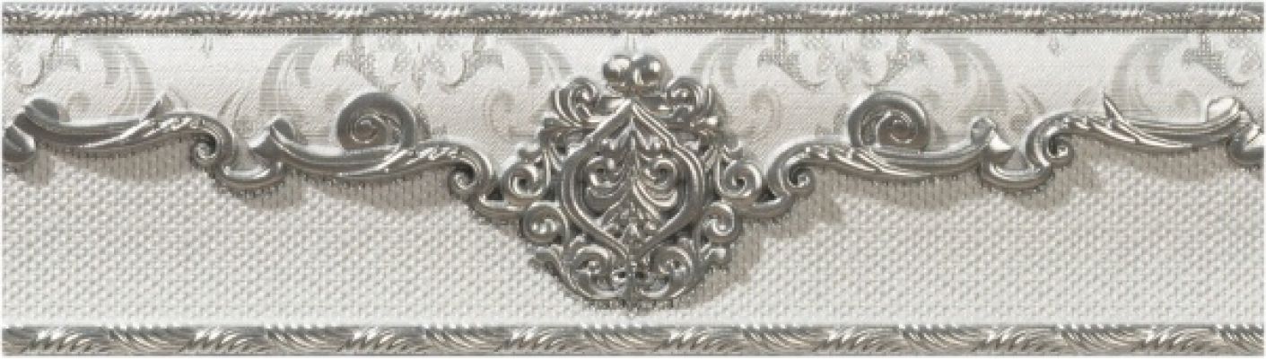 Cenefa Poem Plata-Perla 7x25