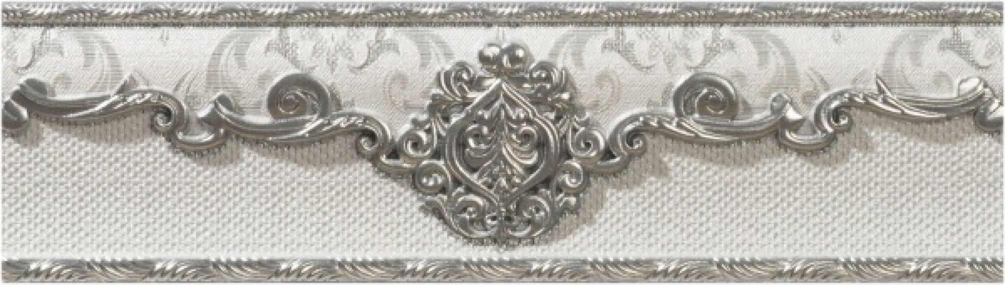 Cenefa Poem Plata-Perla 7x25