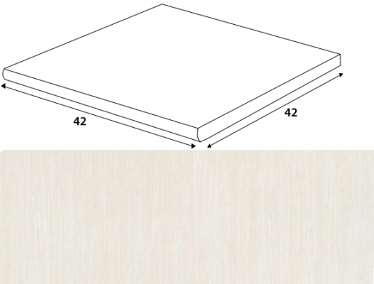 DCD4J36 Defile white right corner 42*42