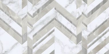 G70151 Marmo Bianco Chevron белый 30х60