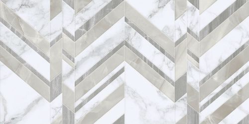 G70151 Marmo Bianco Chevron белый 30х60