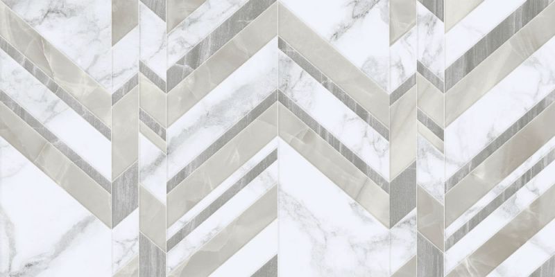 G70151 Marmo Bianco Chevron белый 30х60