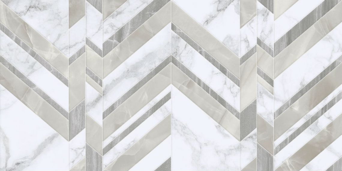 G70151 Marmo Bianco Chevron белый 30х60