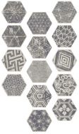 Hexagon Kendo mix Grey 23x26
