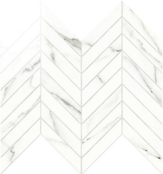 IMP002L Chevron Lapp. Statuario 24,7Х30