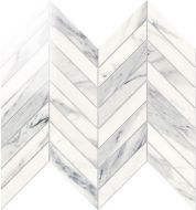 IMP882L Chevron Lapp. Calacatta Bianco 24,7Х30