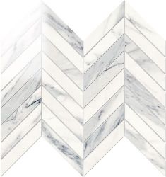IMP882L Chevron Lapp. Calacatta Bianco 24,7Х30