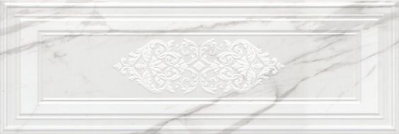 Kerama Marazzi 14041R/3F Плитка Декор Прадо белый панель глянцевый обрезной 40x120