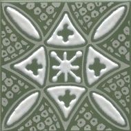 Kerama Marazzi KMD3STA019GN Плитка Декор Бахия 2 зелёный глянцевый 9,8x9,8x0,7