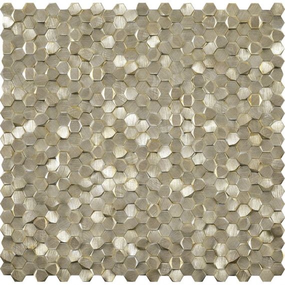 L244008731 (100240896 Мозаика) Gravity Aluminium 3D Hexagon Gold 30.7x30.1x0.6
